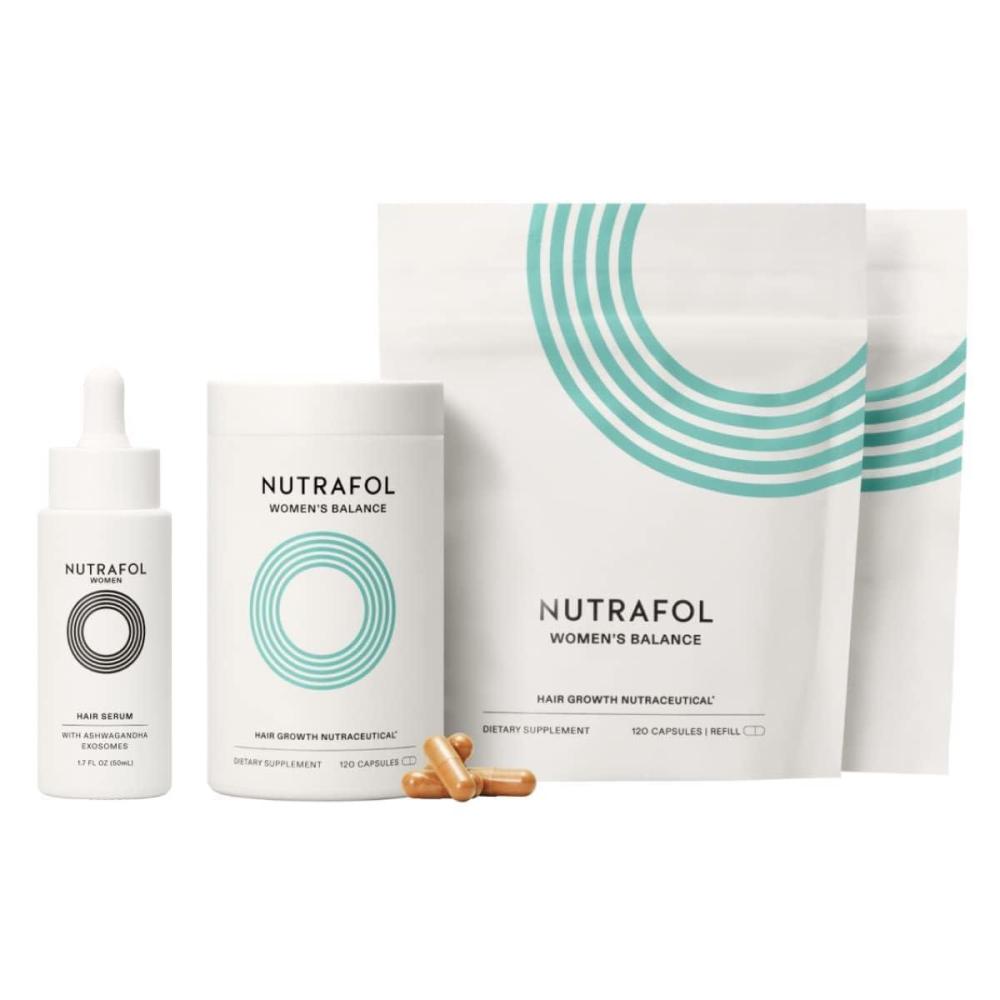 imageNutrafol Womens Balance Hair Growth Supplement and Hair Serum Ages 45 and Up for Visible Thickness and Strength  3 Month Supply 17 Fl Oz Bottle