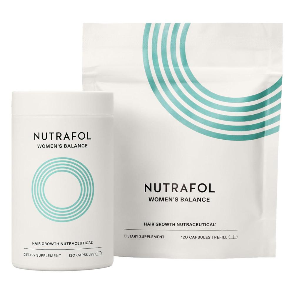 imageNutrafol Womens Balance Hair Growth Supplements Dermatologist Recommended Ages 45 and Up Clinically Proven for Visibly Thicker Hair and Scalp Coverage  2 Month Supply Pack of 2