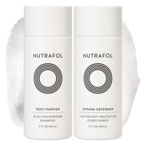 Nutrafol Shampoo and Conditioner, Full of Strength Gift Set in Travel Size, Cleanse and Protect Hair and Scalp, Improves Hair Volume, Strength and Texture, Physician-formulated – 2 Fl Oz Bottles