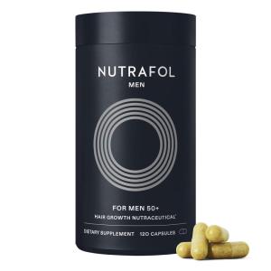 Nutrafol Men 50+ Hair Growth Supplements, Clinically Tested for Visibly Thicker Hair and Scalp Coverage, #1 Dermatologist-Recommended Hair Growth Supplement Brand – 1 Month Supply