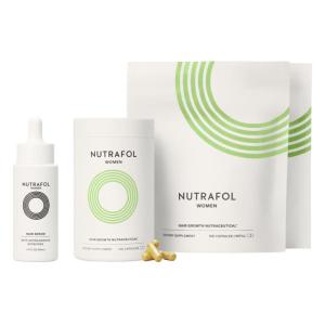 Nutrafol Women’s Hair Growth Supplements and Hair Serum, Ages 18-44, for Visible Thickness and Strength – 3 Month Supply, 1.7 Fl Oz Bottle