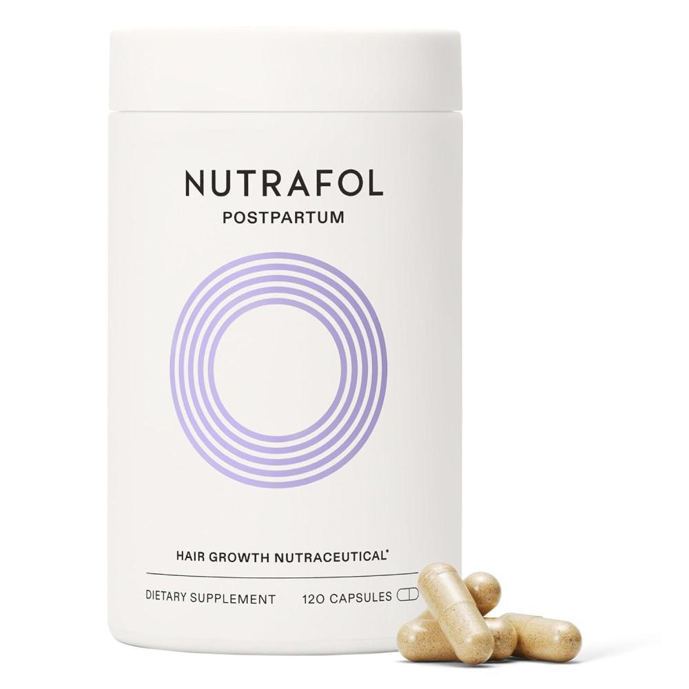 imageNutrafol Postpartum Hair Growth Supplements Clinically Tested for Visibly Thicker Hair and Less Shedding Breastfeedingfriendly  1 Month Supply