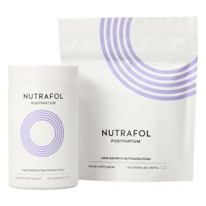 Nutrafol Postpartum Hair Growth Supplements, Clinically Tested for Visibly Thicker Hair and Less Shedding, Breastfeeding-friendly – 2 Month Supply, Pack of 2
