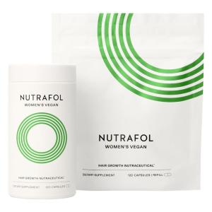 Nutrafol Women’s Hair Growth Supplements, for Women 18-44 Years Old, Clinically Tested for Visibly Thicker, Stronger Hair, 100% Vegan Ingredients, Dermatologist Recommended – 2 Month Supply